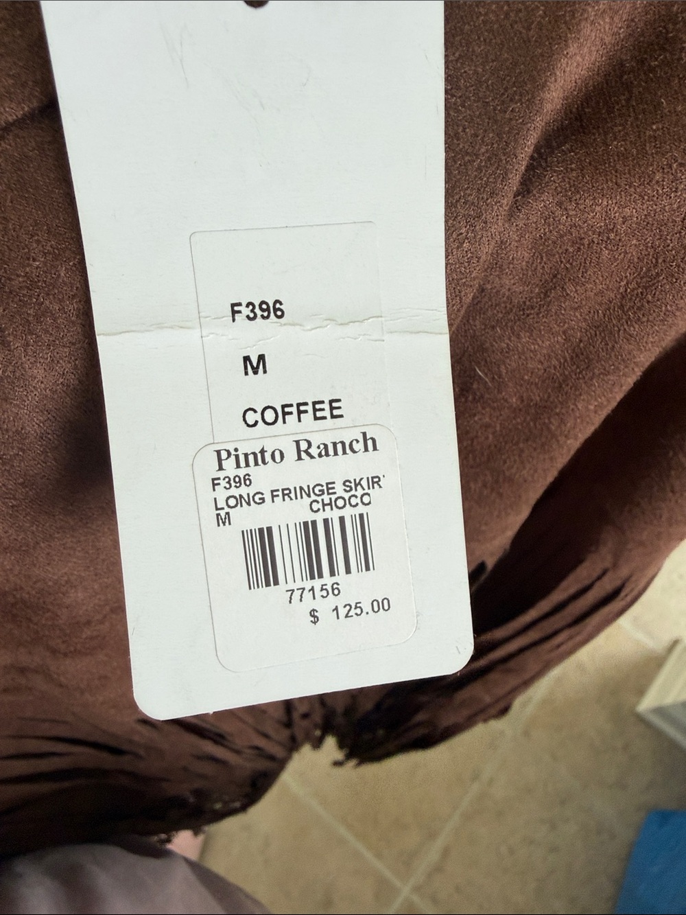 Pinto Ranch Chocolate Brown Suede Fringe Maxi Skirt - Picture 6 of 10